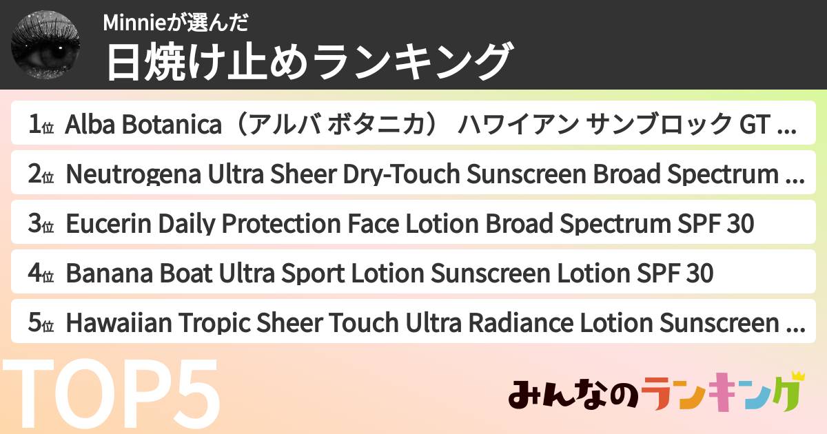 Minnieさんの「日焼け止めランキング」