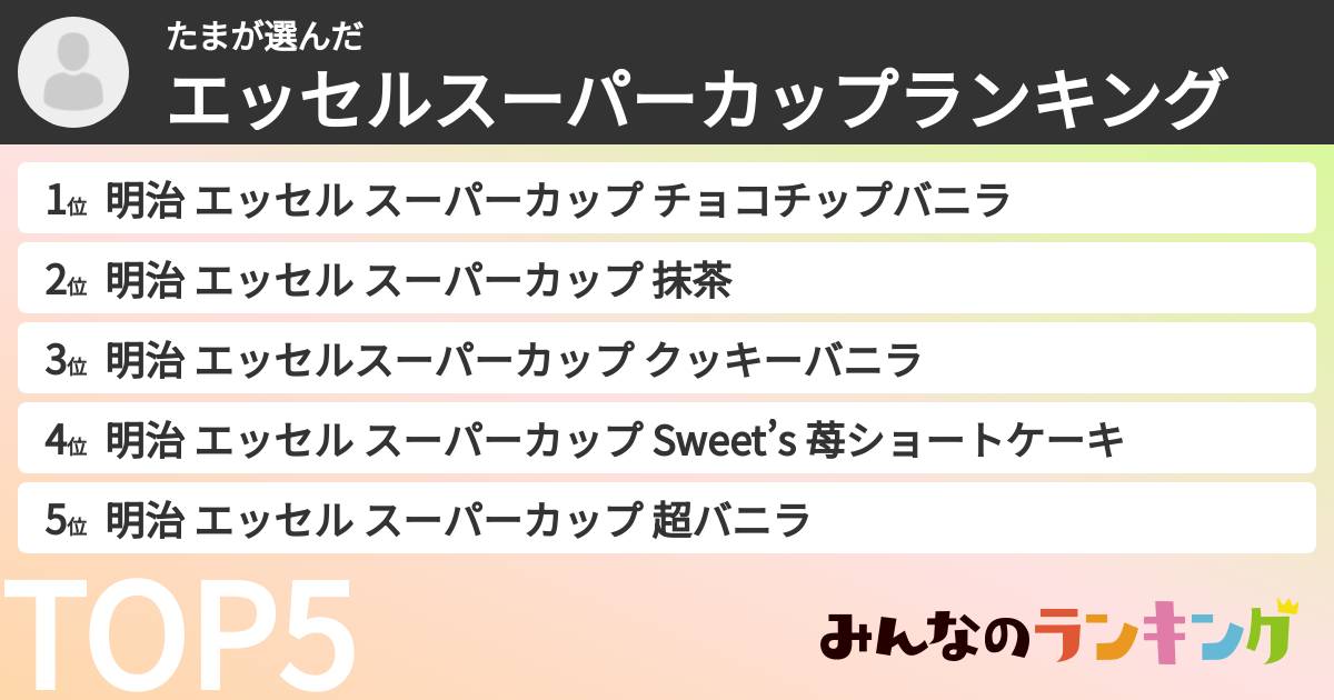 たまさんの「エッセルスーパーカップランキング」