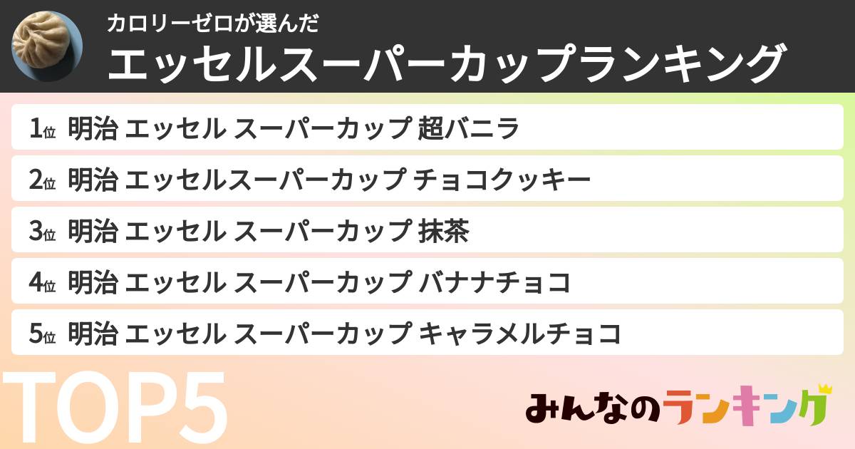 カロリーゼロさんの「エッセルスーパーカップランキング」