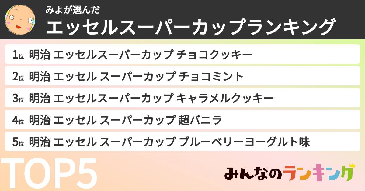 みよさんの「エッセルスーパーカップランキング」