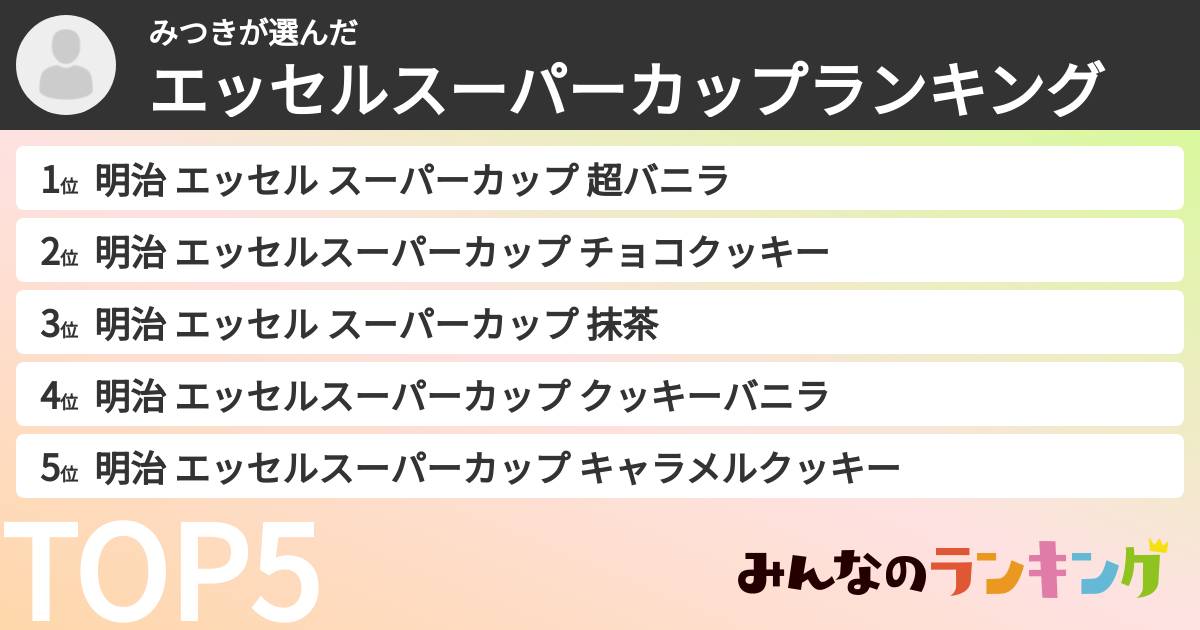 みつきさんの「エッセルスーパーカップランキング」