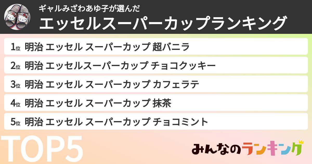 ギャルみざわあゆ子さんの「エッセルスーパーカップランキング」