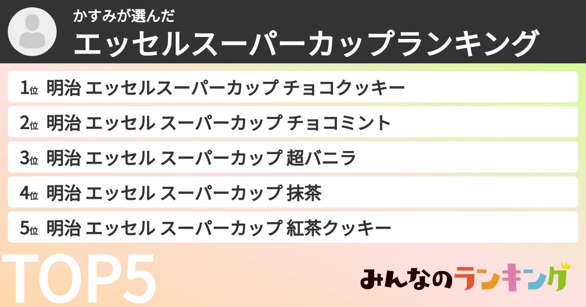 かすみさんの「エッセルスーパーカップランキング」