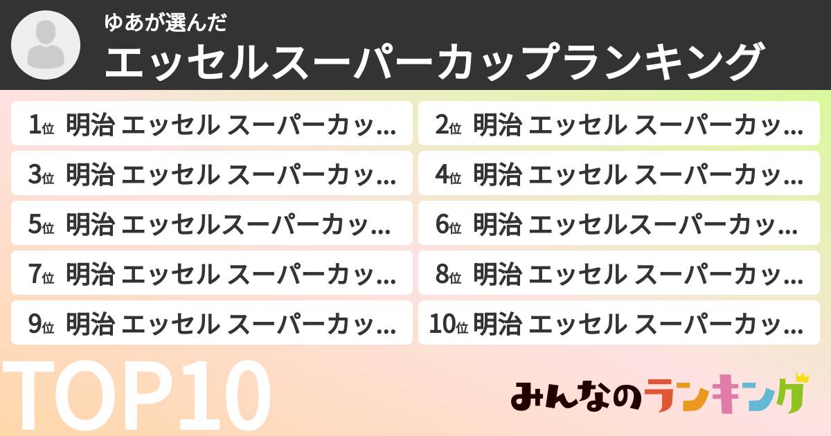 ゆあさんの「エッセルスーパーカップランキング」