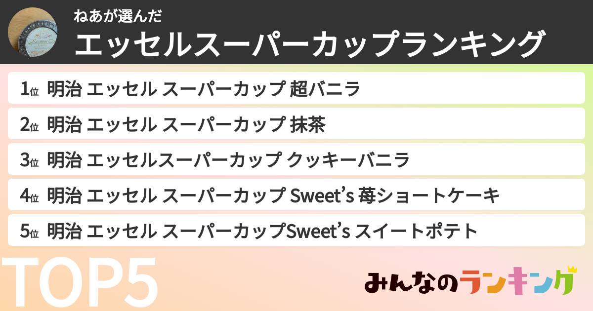 ねあさんの「エッセルスーパーカップランキング」