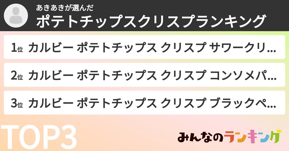 あきあきさんの「ポテトチップスクリスプランキング」