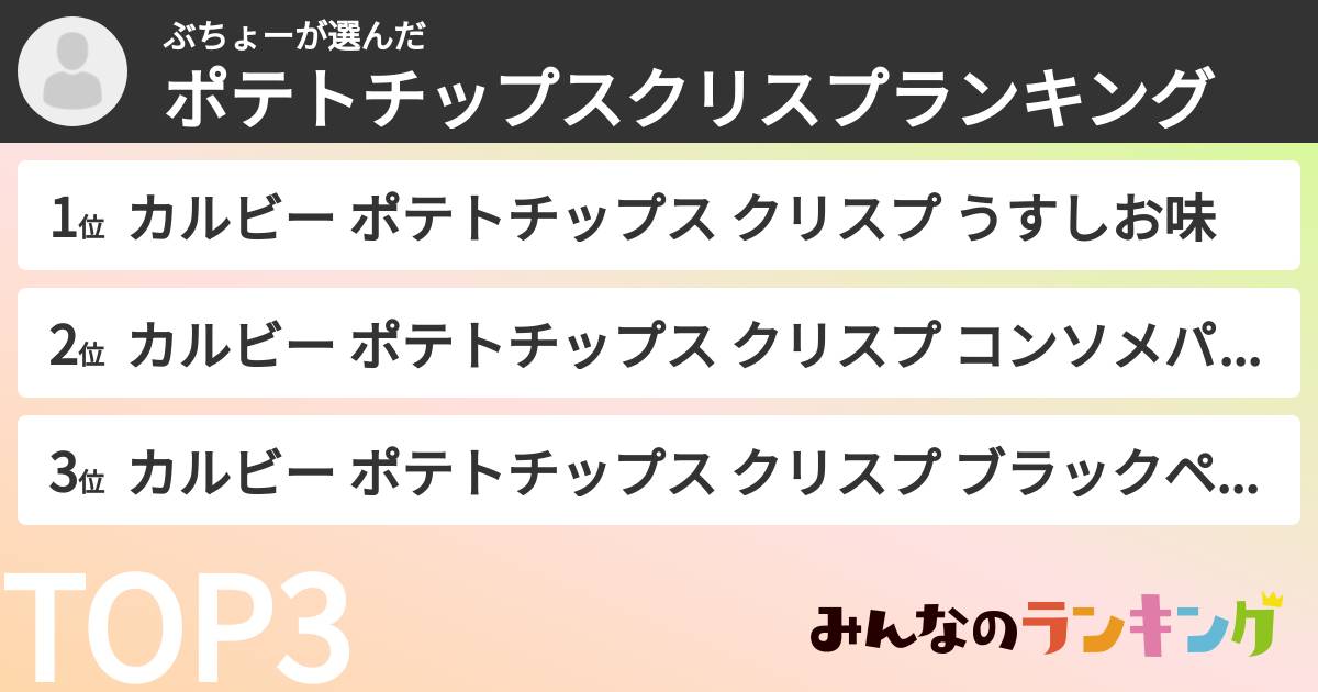 ぶちょーさんの「ポテトチップスクリスプランキング」