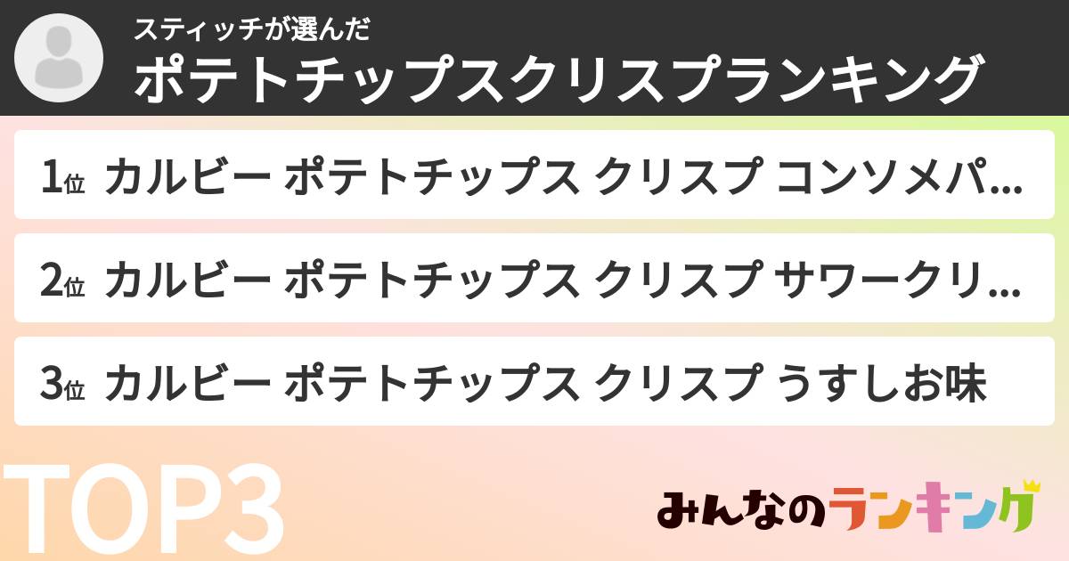 スティッチさんの「ポテトチップスクリスプランキング」