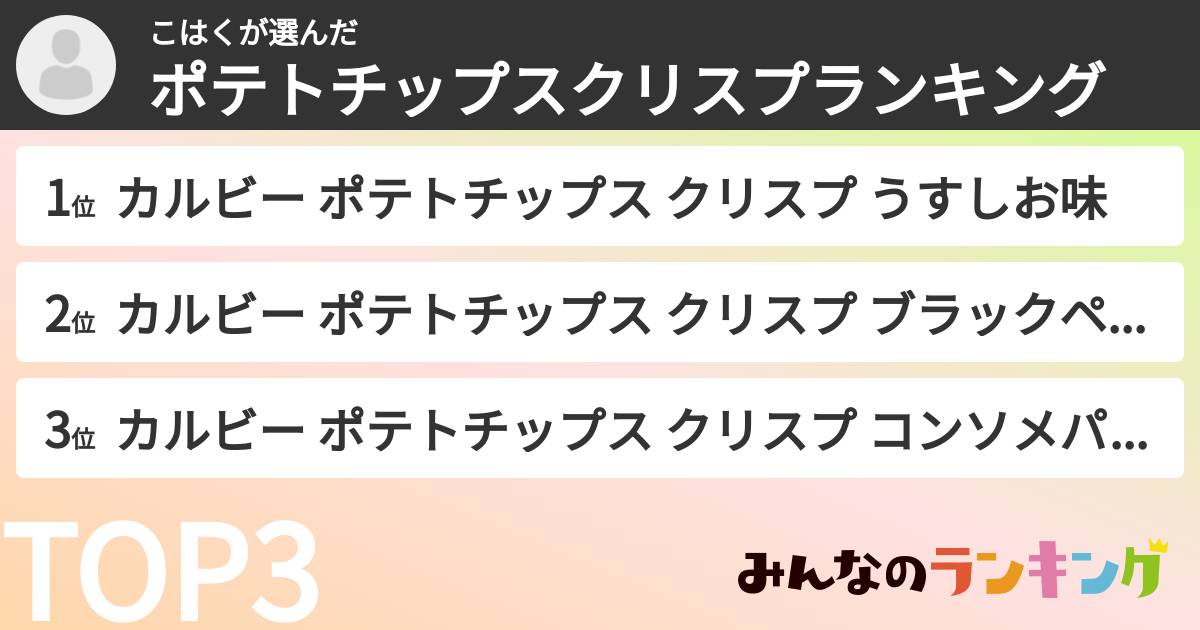 こはくさんの「ポテトチップスクリスプランキング」