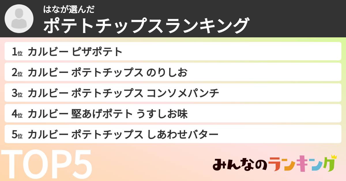 はなさんの「ポテトチップスランキング」