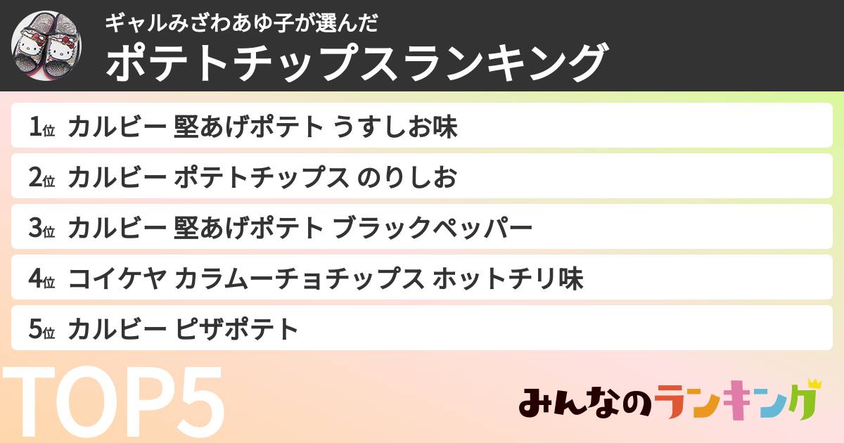 ギャルみざわあゆ子さんの「ポテトチップスランキング」