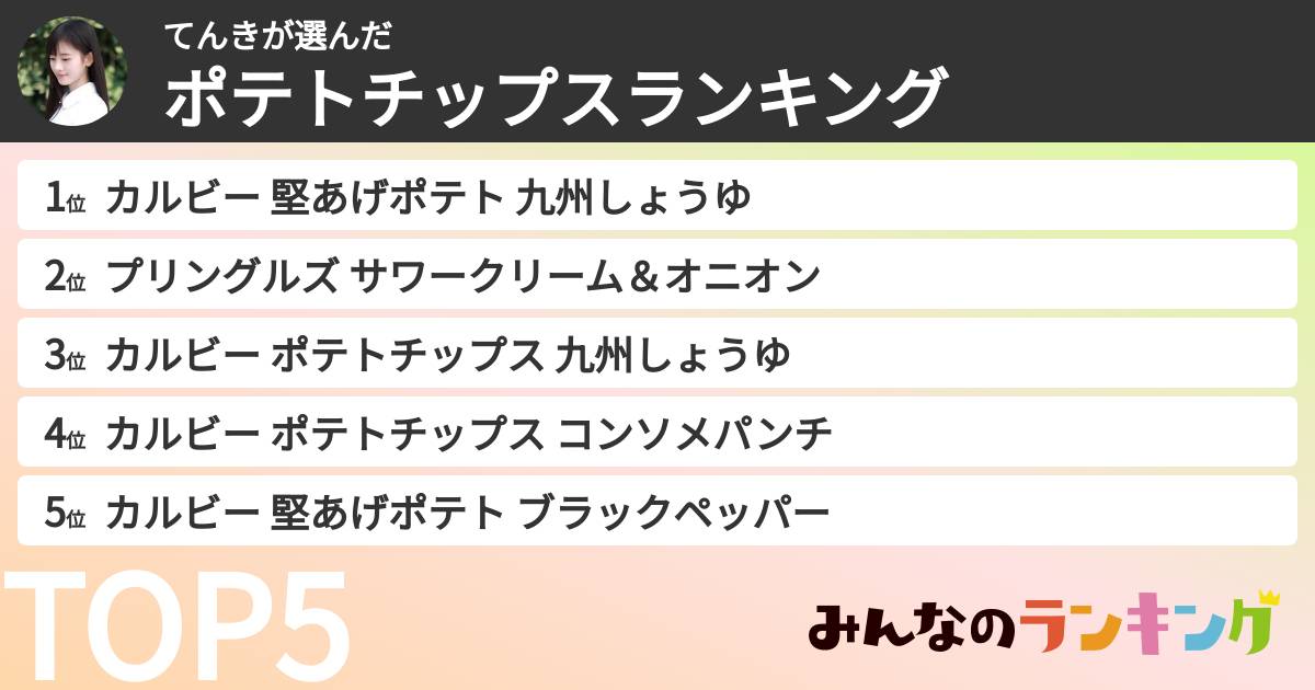 てんきさんの「ポテトチップスランキング」