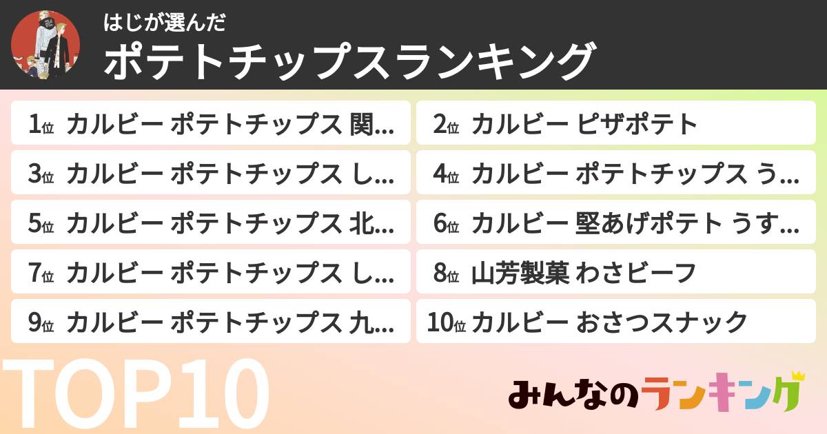 はじさんの「ポテトチップスランキング」