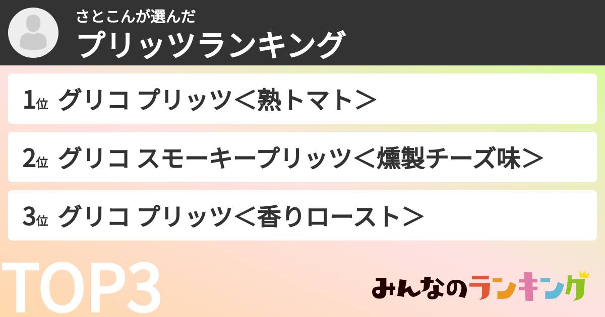 さとこんさんの「プリッツランキング」