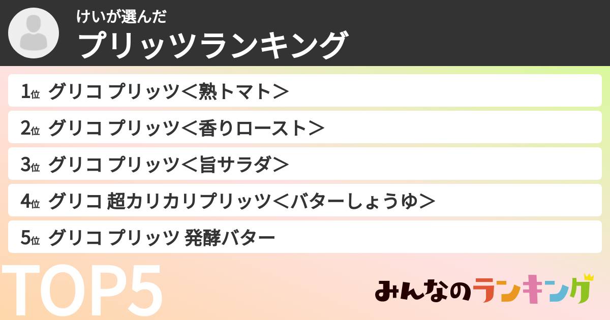 けいさんの「プリッツランキング」