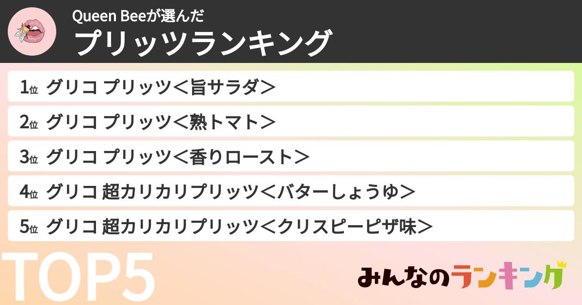 Queen Beeさんの「プリッツランキング」
