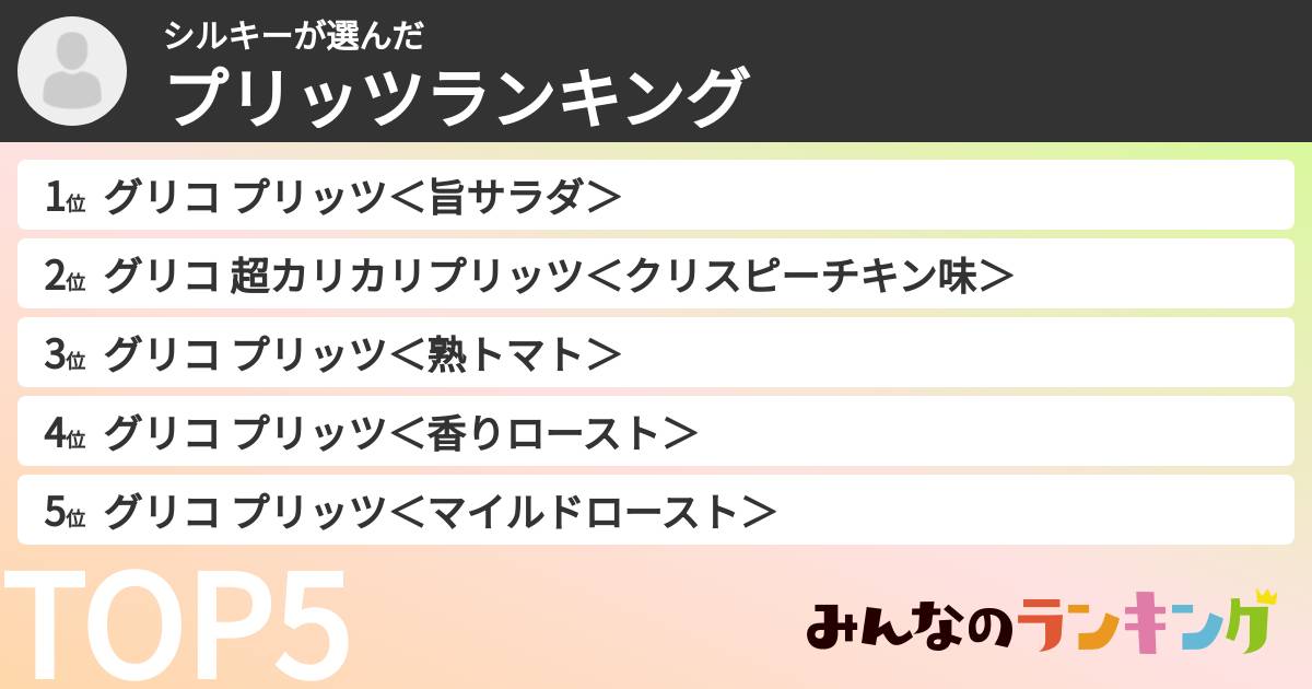 シルキーさんの「プリッツランキング」