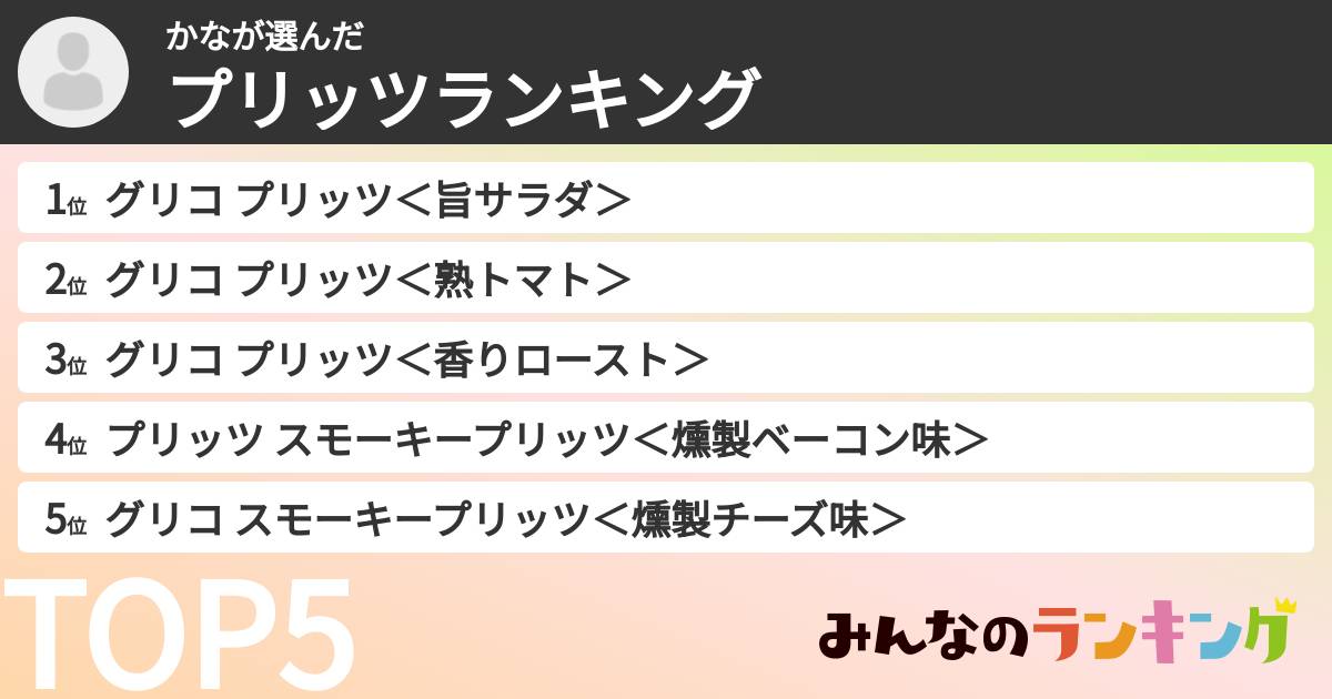 かなさんの「プリッツランキング」