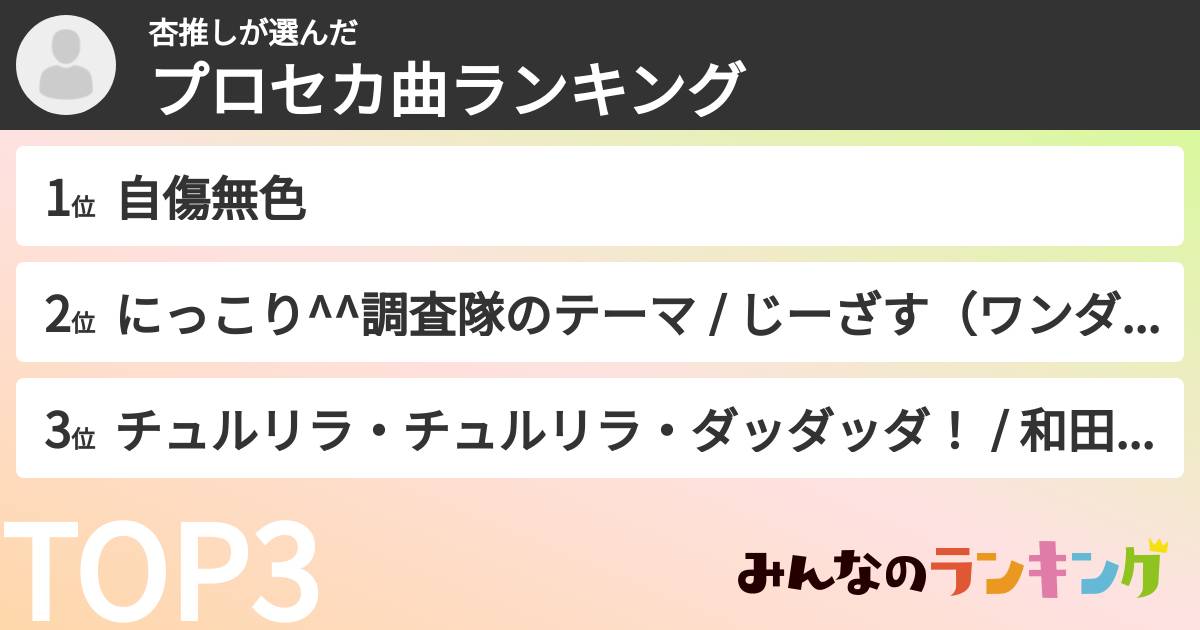 杏推しさんの「プロセカ曲ランキング」