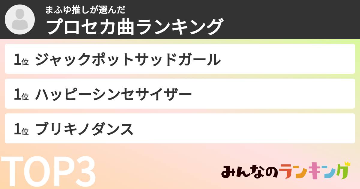 まふゆ推しさんの「プロセカ曲ランキング」