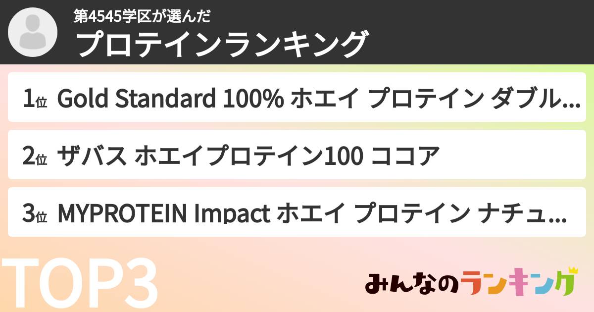 第4545学区さんの「プロテインランキング」