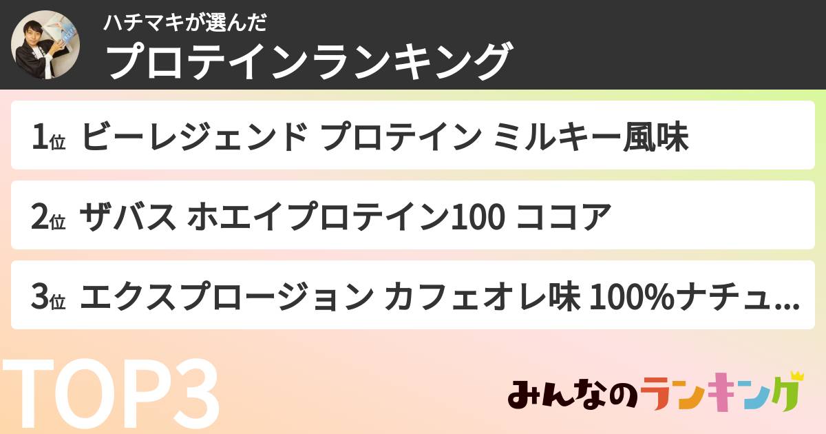 ハチマキさんの「プロテインランキング」
