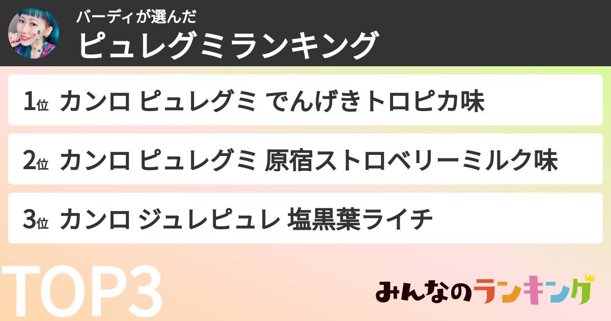バーディさんの「ピュレグミランキング」