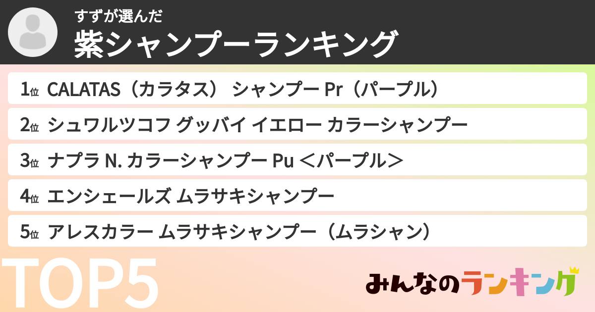 すずさんの「紫シャンプーランキング」