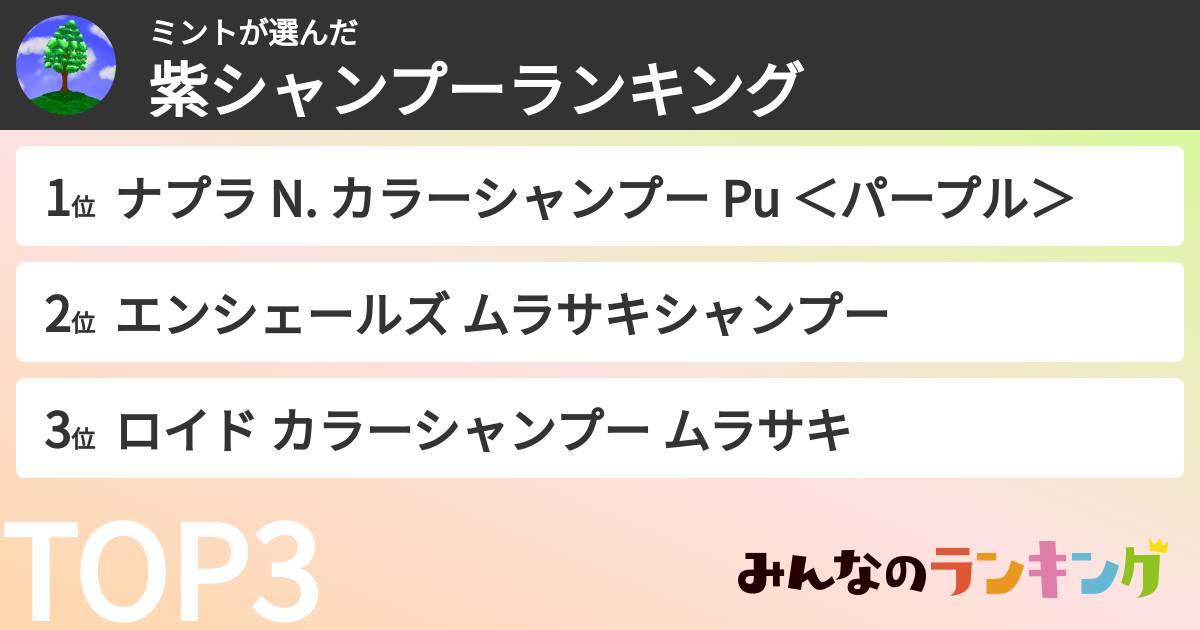 ミントさんの「紫シャンプーランキング」