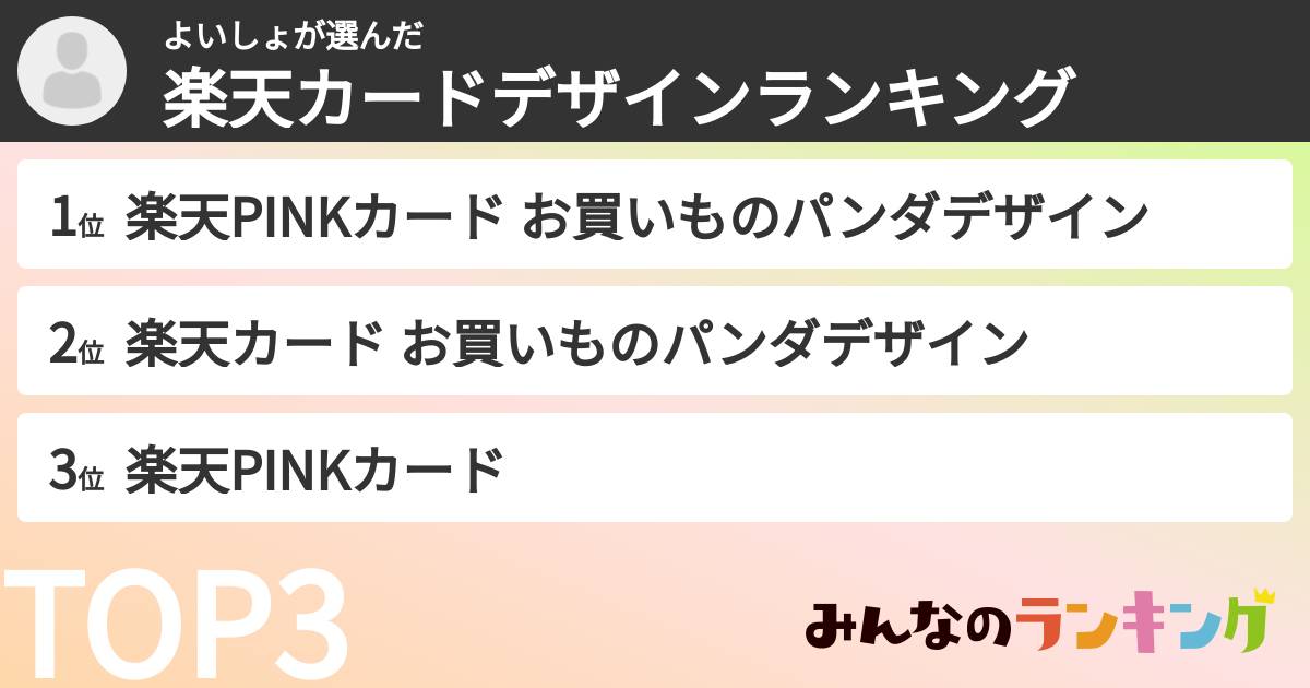よいしょさんの「楽天カードデザインランキング」