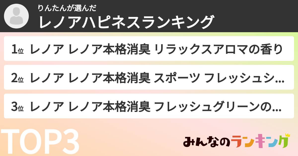 りんたんさんの「レノアハピネスランキング」