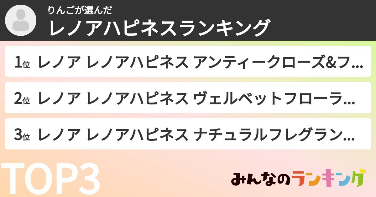 りんごさんの「レノアハピネスランキング」