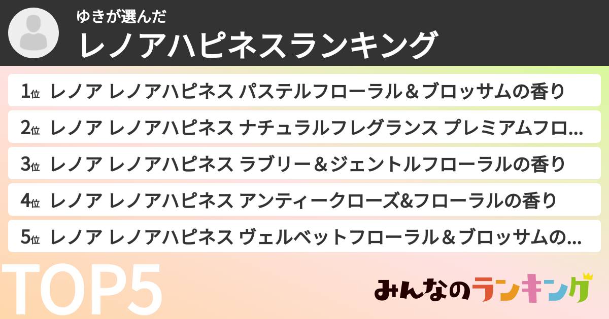 ゆきさんの「レノアハピネスランキング」