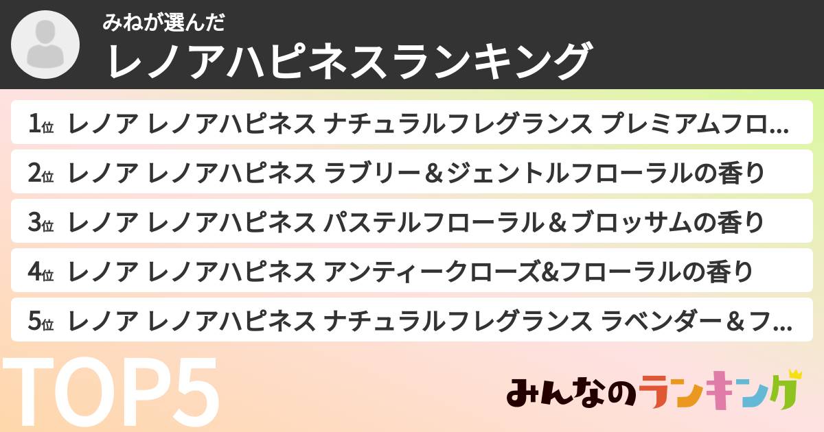 みねさんの「レノアハピネスランキング」