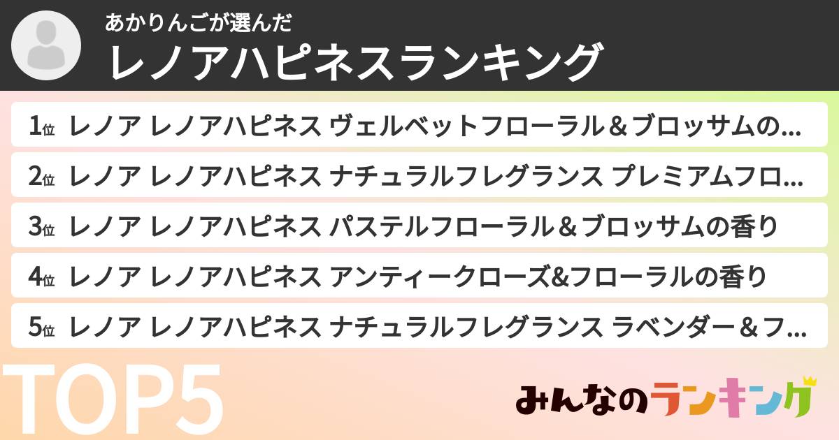 あかりんごさんの「レノアハピネスランキング」