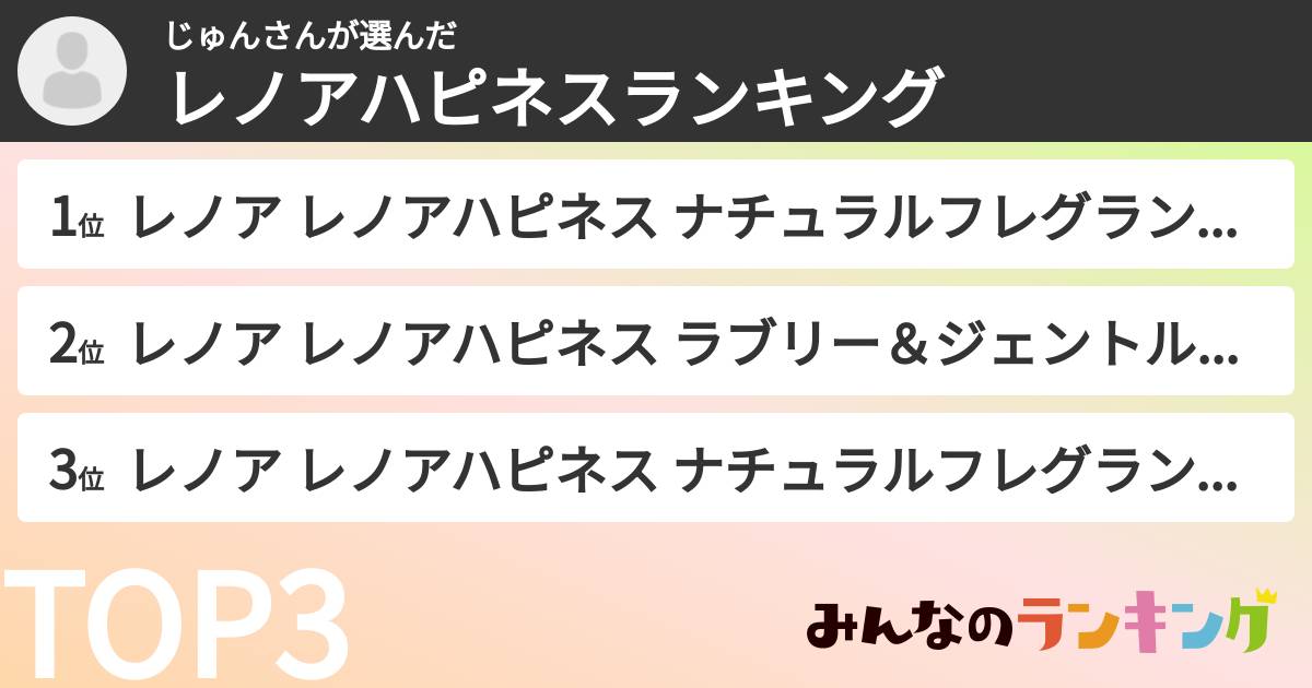 じゅんさんさんの「レノアハピネスランキング」