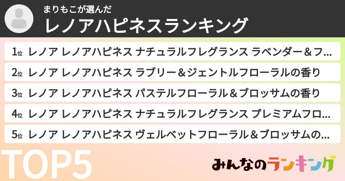 まりもこさんの「レノアハピネスランキング」