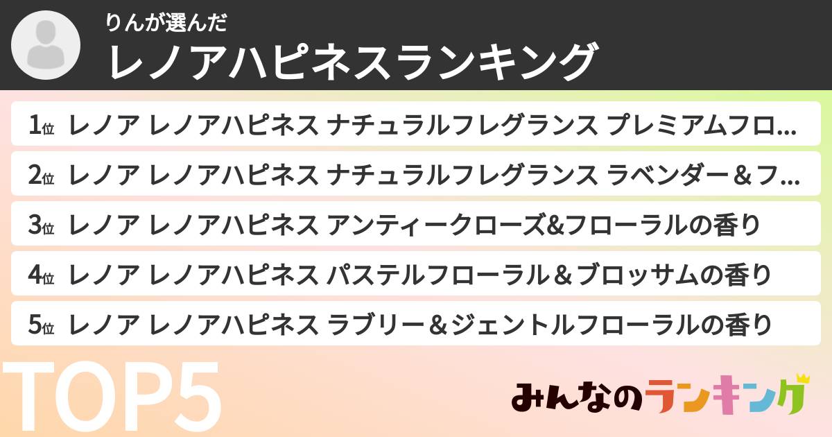 りんさんの「レノアハピネスランキング」