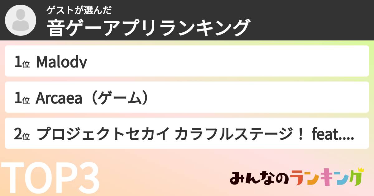 ゲストさんの「音ゲーアプリランキング」