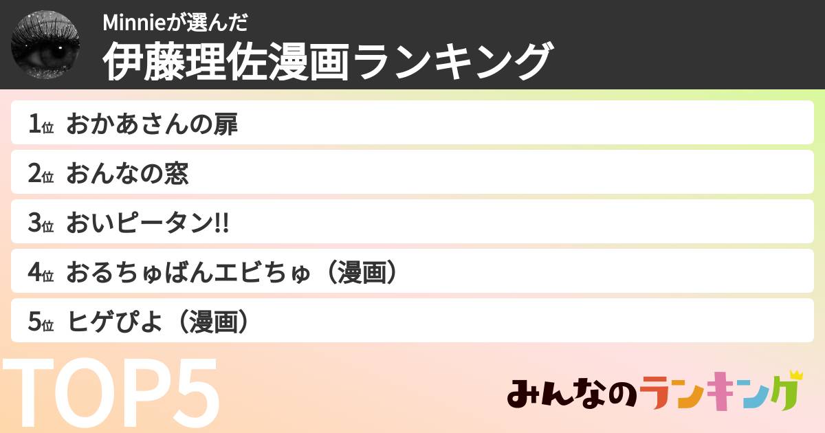 Minnieさんの「伊藤理佐漫画ランキング」