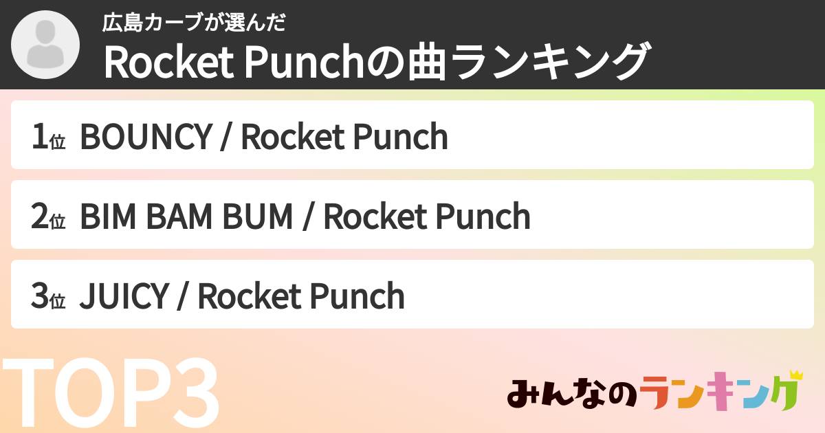 広島カーブさんの「Rocket Punchの曲ランキング」