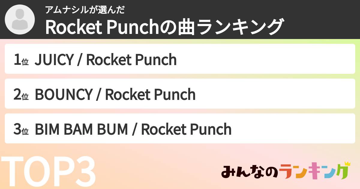 アムナシルさんの「Rocket Punchの曲ランキング」