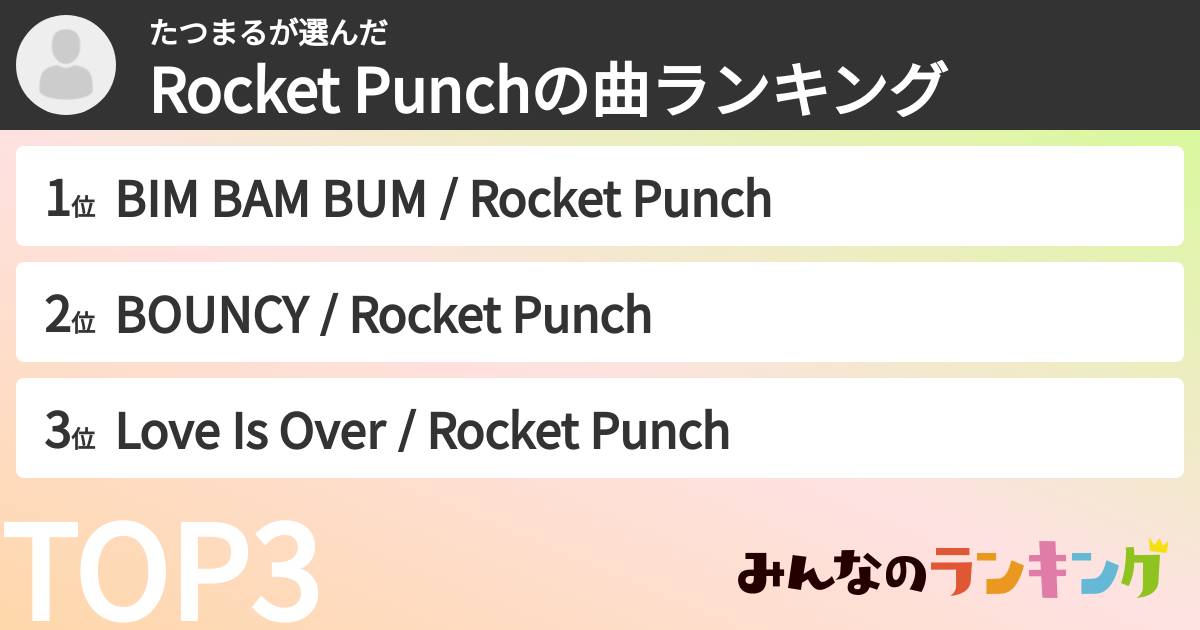 たつまるさんの「Rocket Punchの曲ランキング」