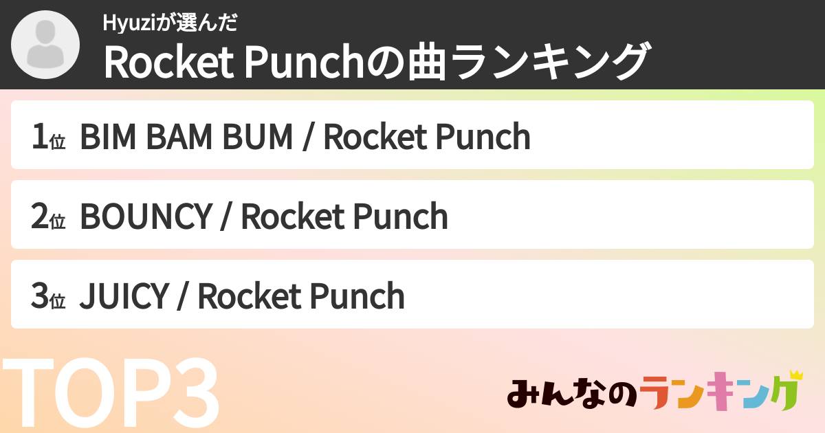 Hyuziさんの「Rocket Punchの曲ランキング」