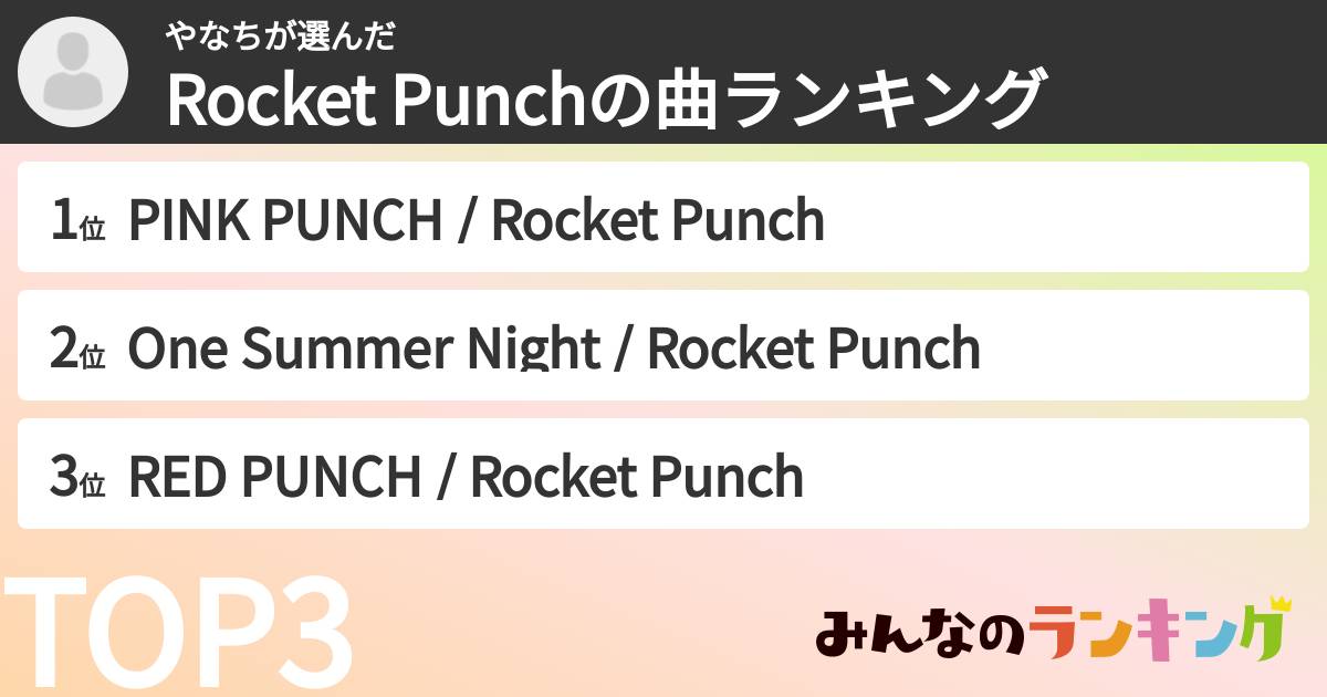 やなちさんの「Rocket Punchの曲ランキング」