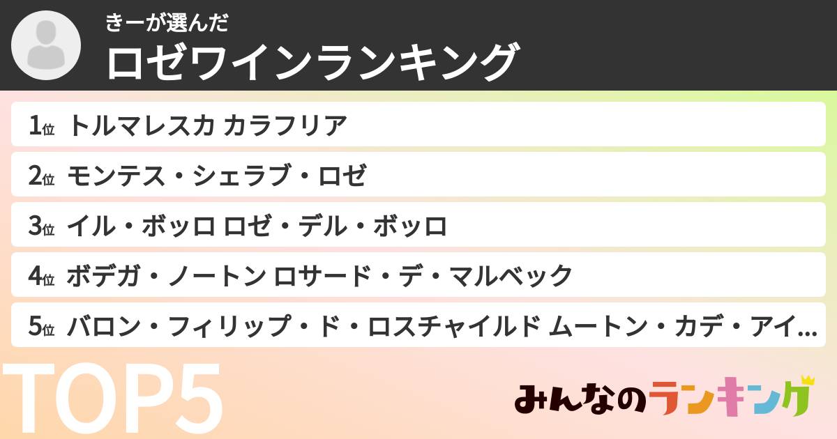 きーさんの「ロゼワインランキング」