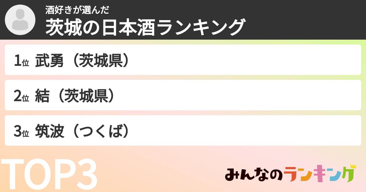 酒好きさんの「茨城の日本酒ランキング」