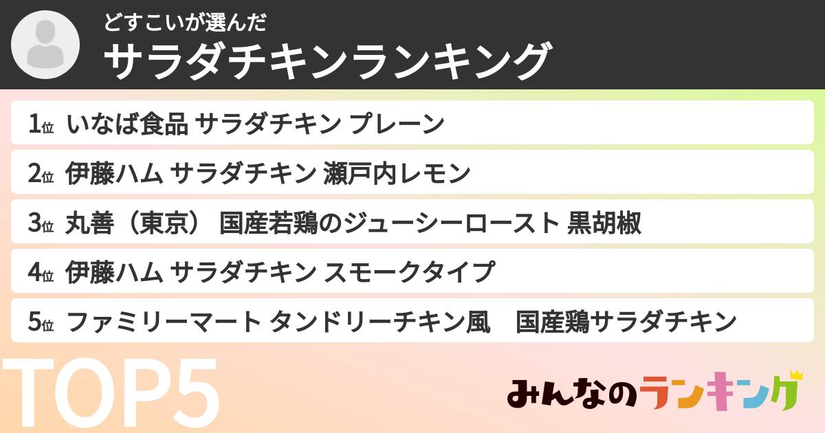 どすこいさんの「サラダチキンランキング」
