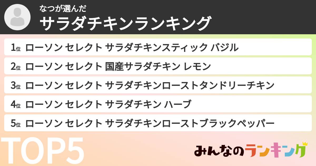 なつさんの「サラダチキンランキング」