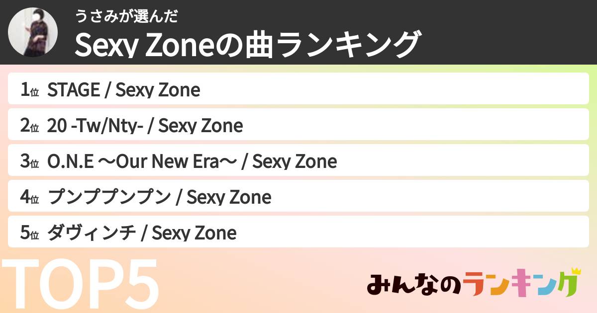 うさみさんの「timeleszの曲ランキング」